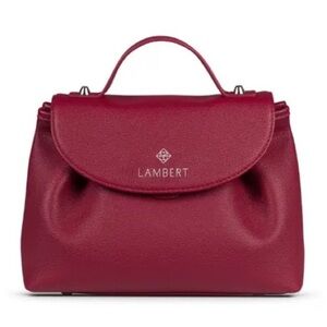 LAMBERT Lili Red Satchel with Curved Handle